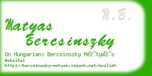 matyas bercsinszky business card
